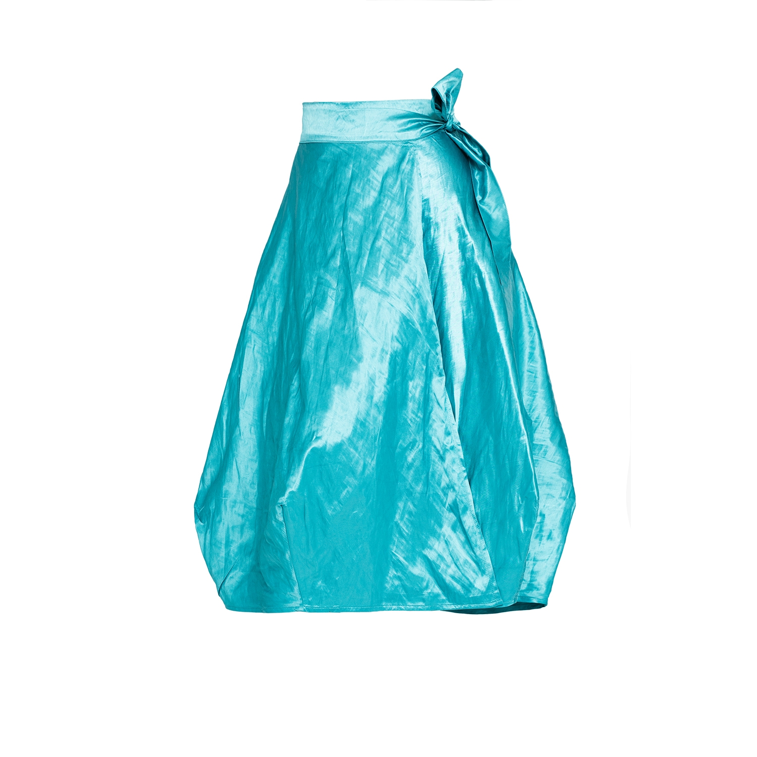 Fustă Andreea din tafta șifonată aqua by Bpopp