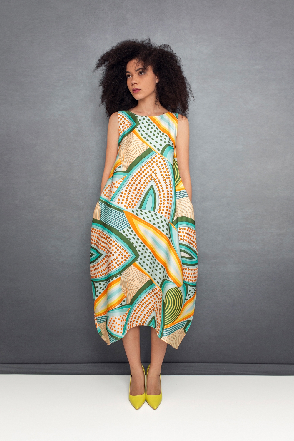 Rochie Elena cu print verde by Bpopp