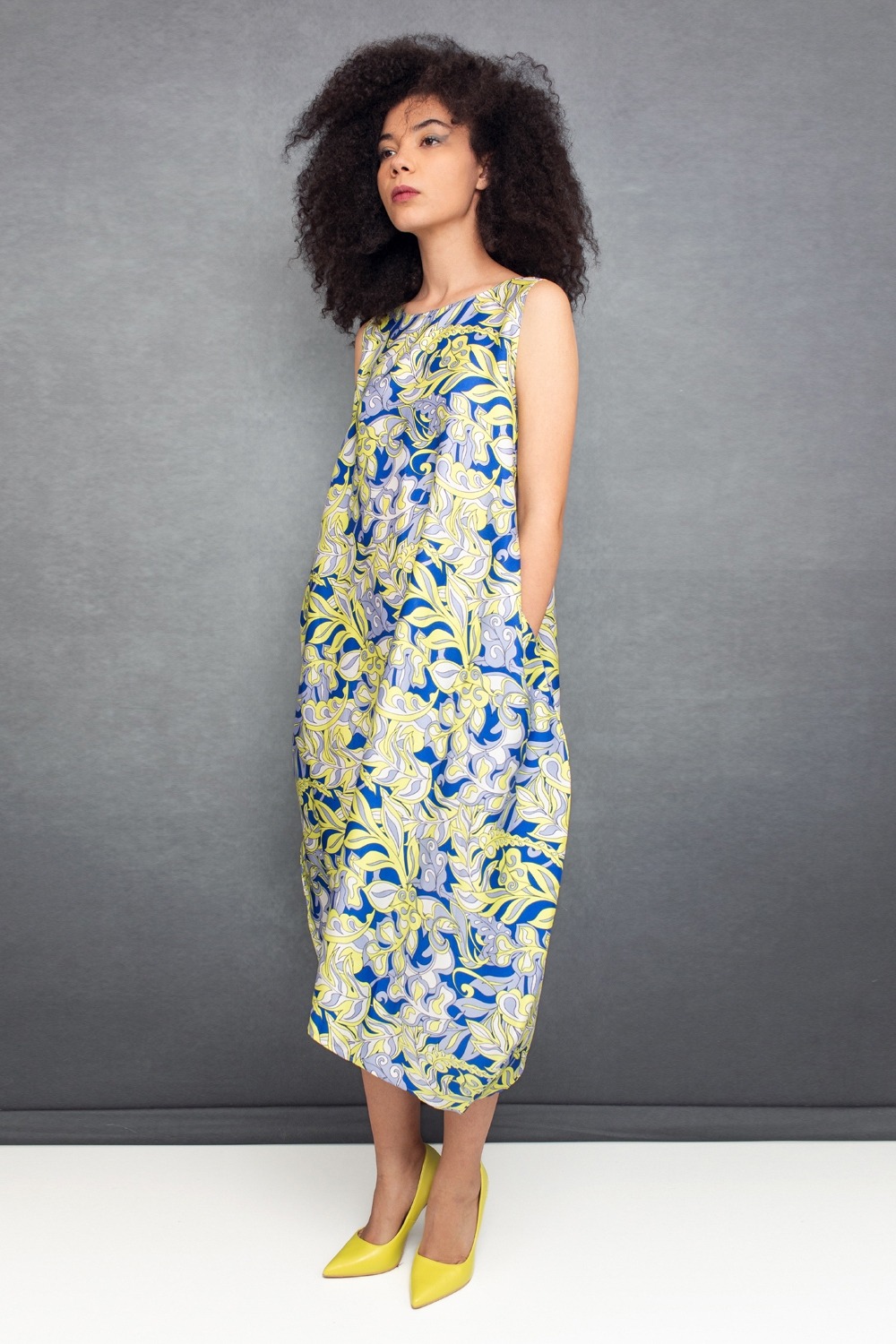 Rochie Elena cu print albastru by Bpopp