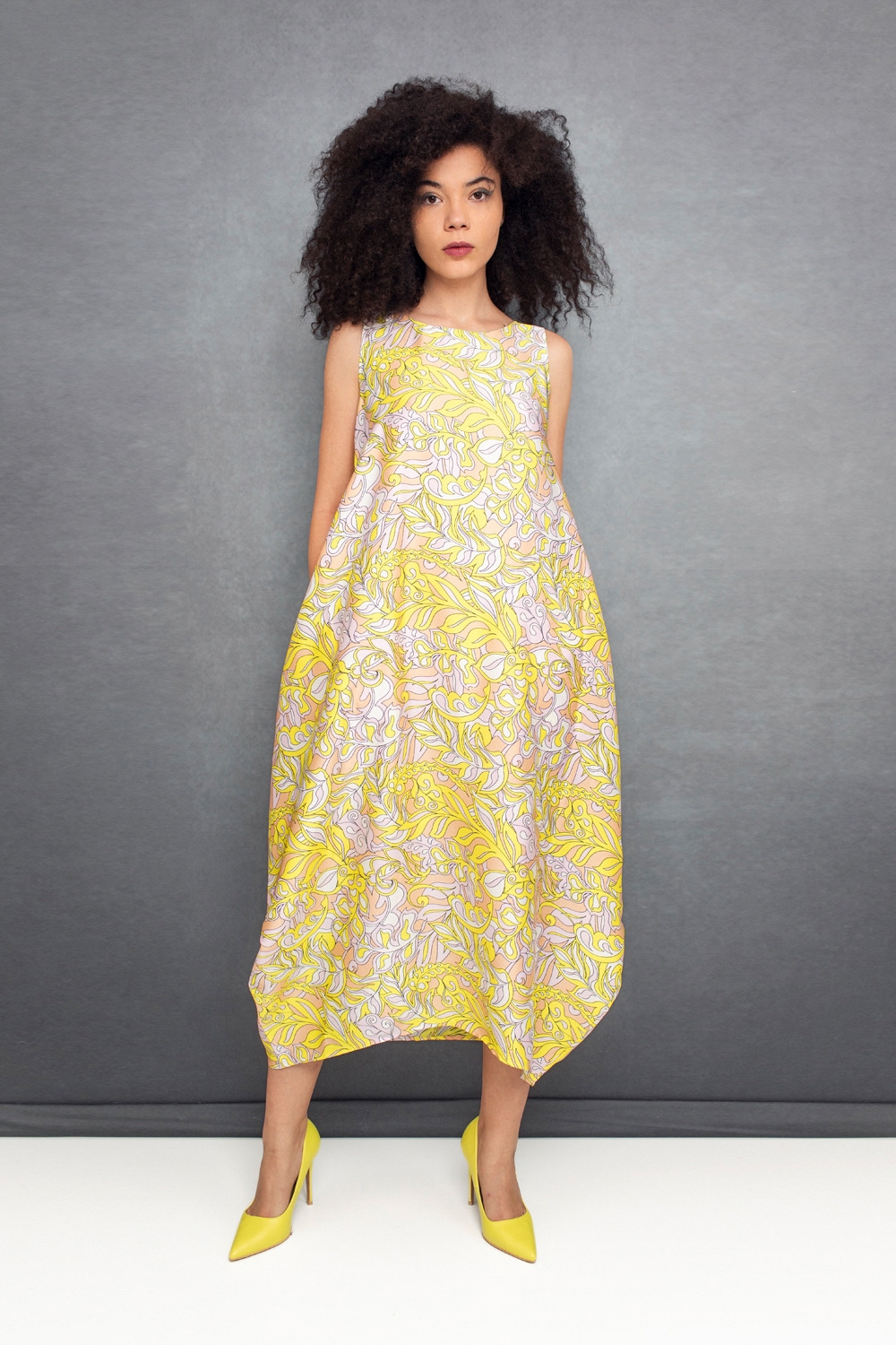 Rochie Elena cu print roz by Bpopp