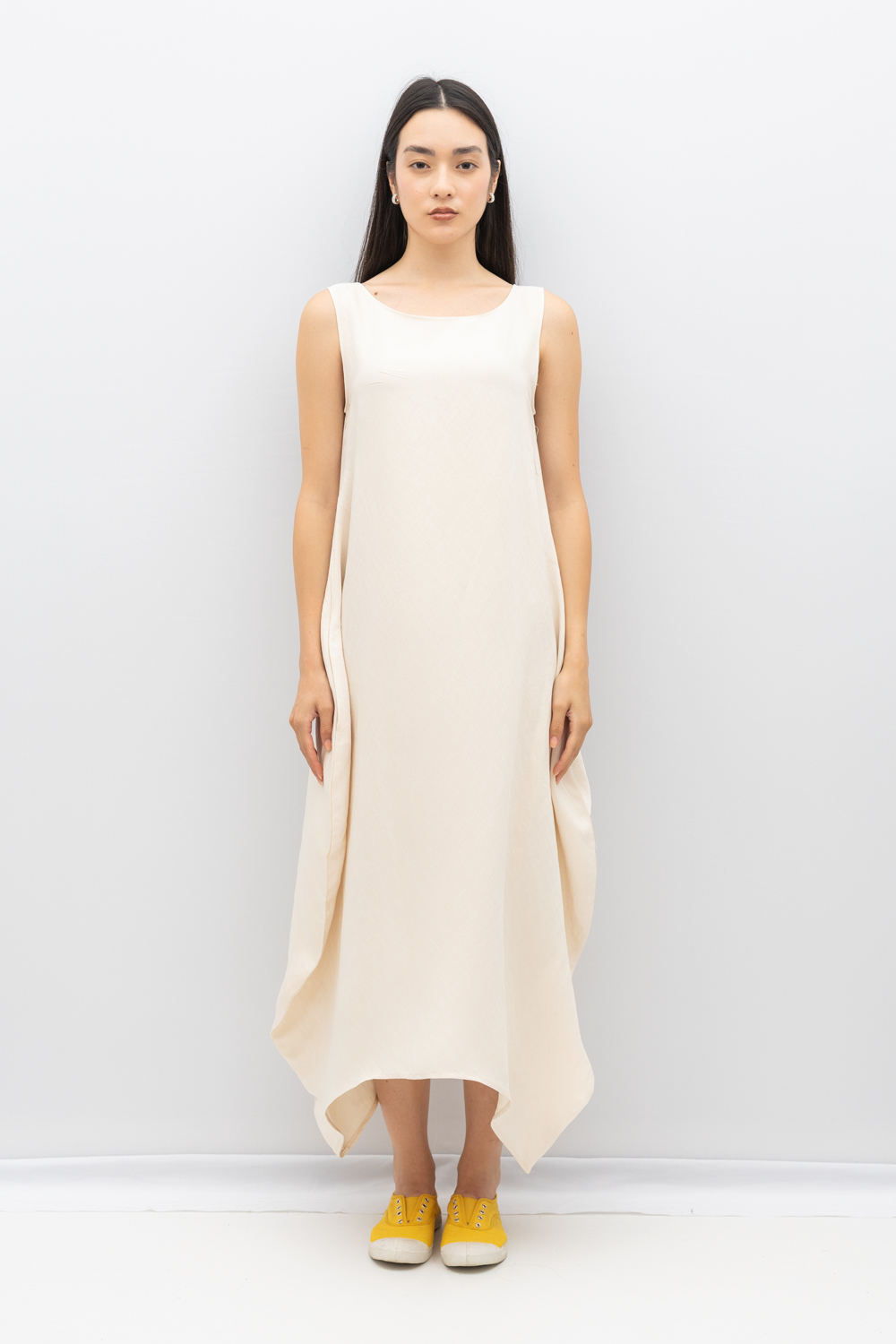 Rochie Elena din raion alb gălbui by Bpopp