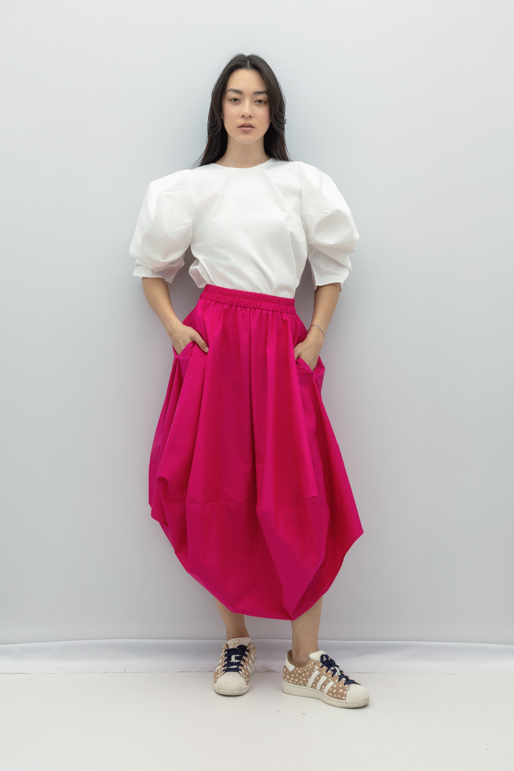 Fustă Belinda din bumbac magenta by Bpopp