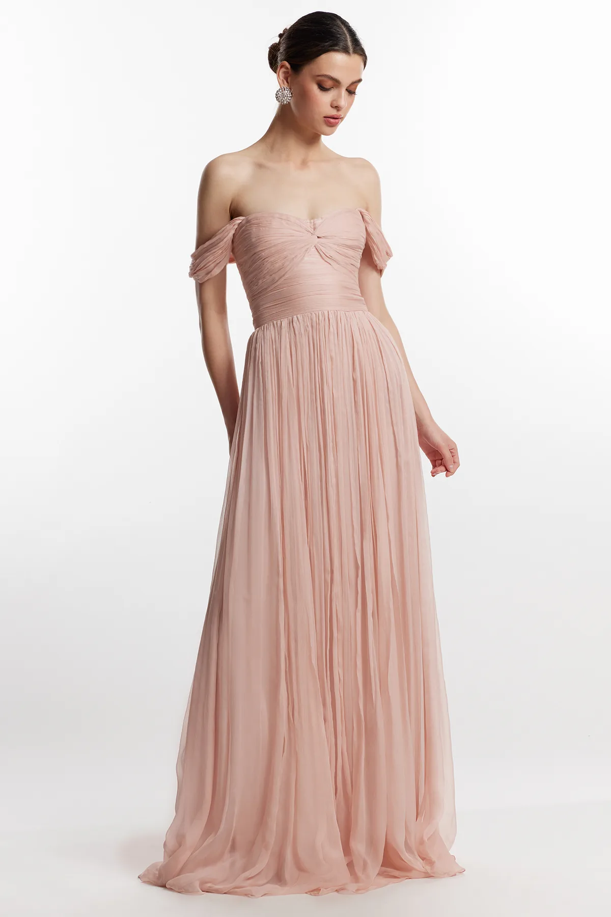Alaya dusty pink silk dress by Framboise