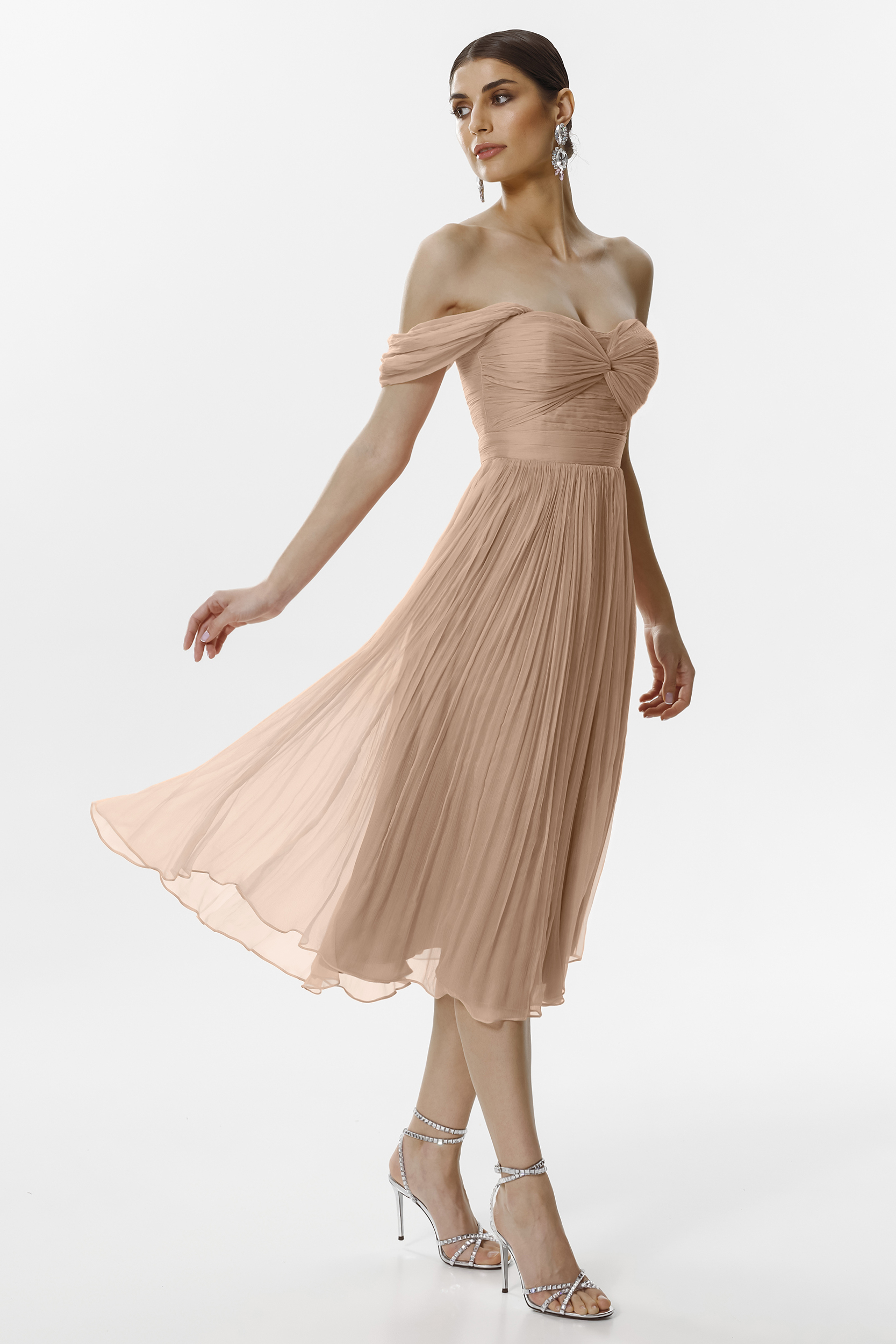 Karl beige silk midi dress by Framboise