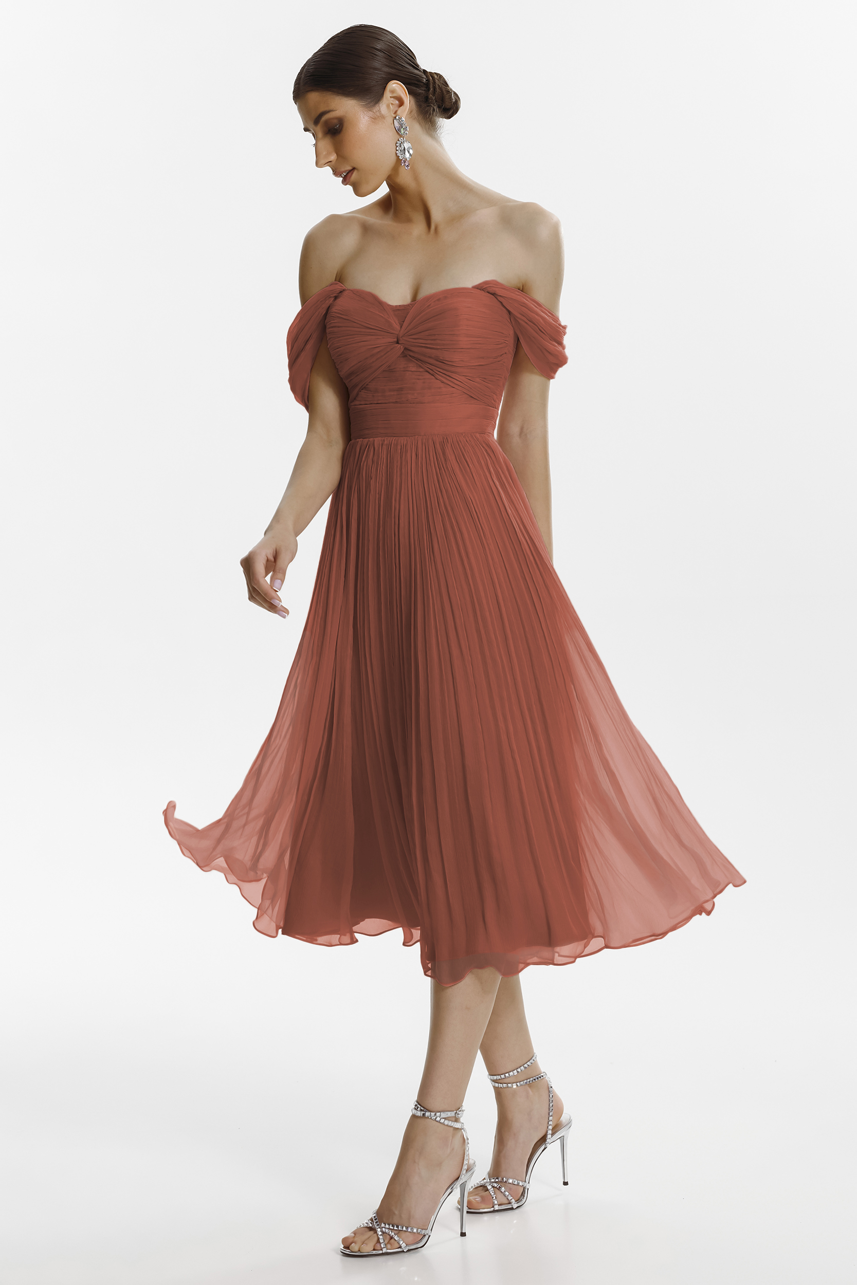 Robles bronze silk midi dress by Framboise