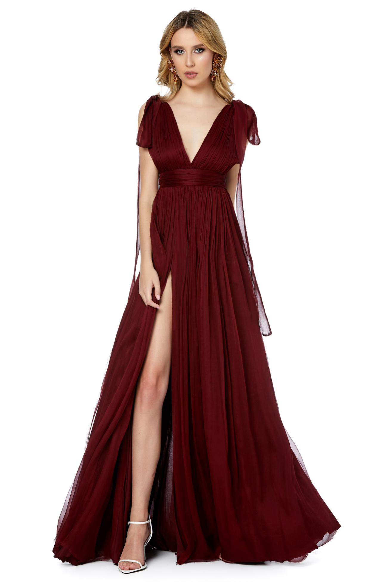 Jamison burgundy silk dress by Framboise