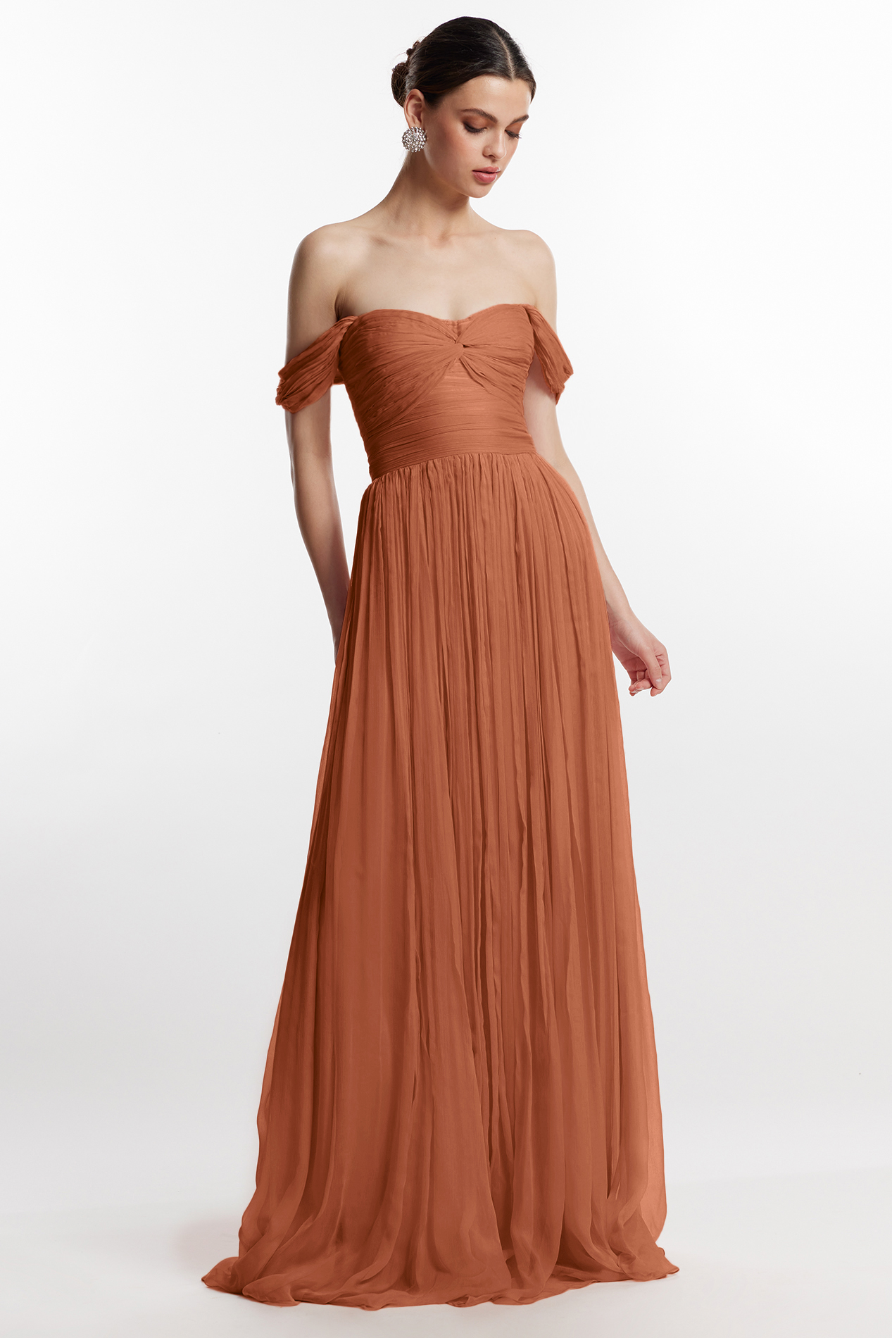 Kai bronze silk dress by Framboise