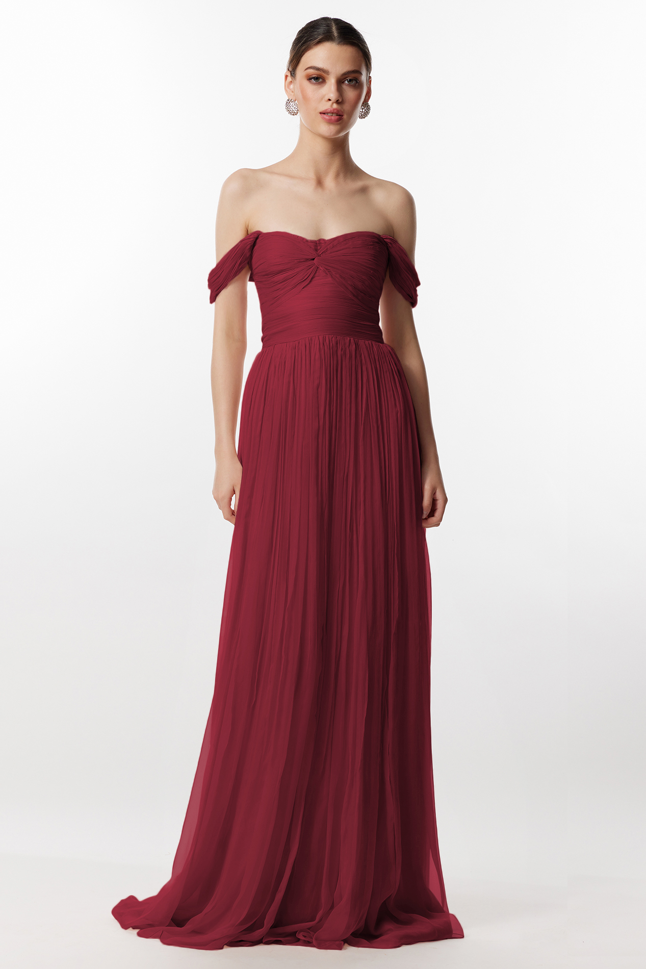 Liam burgundy silk dress by Framboise