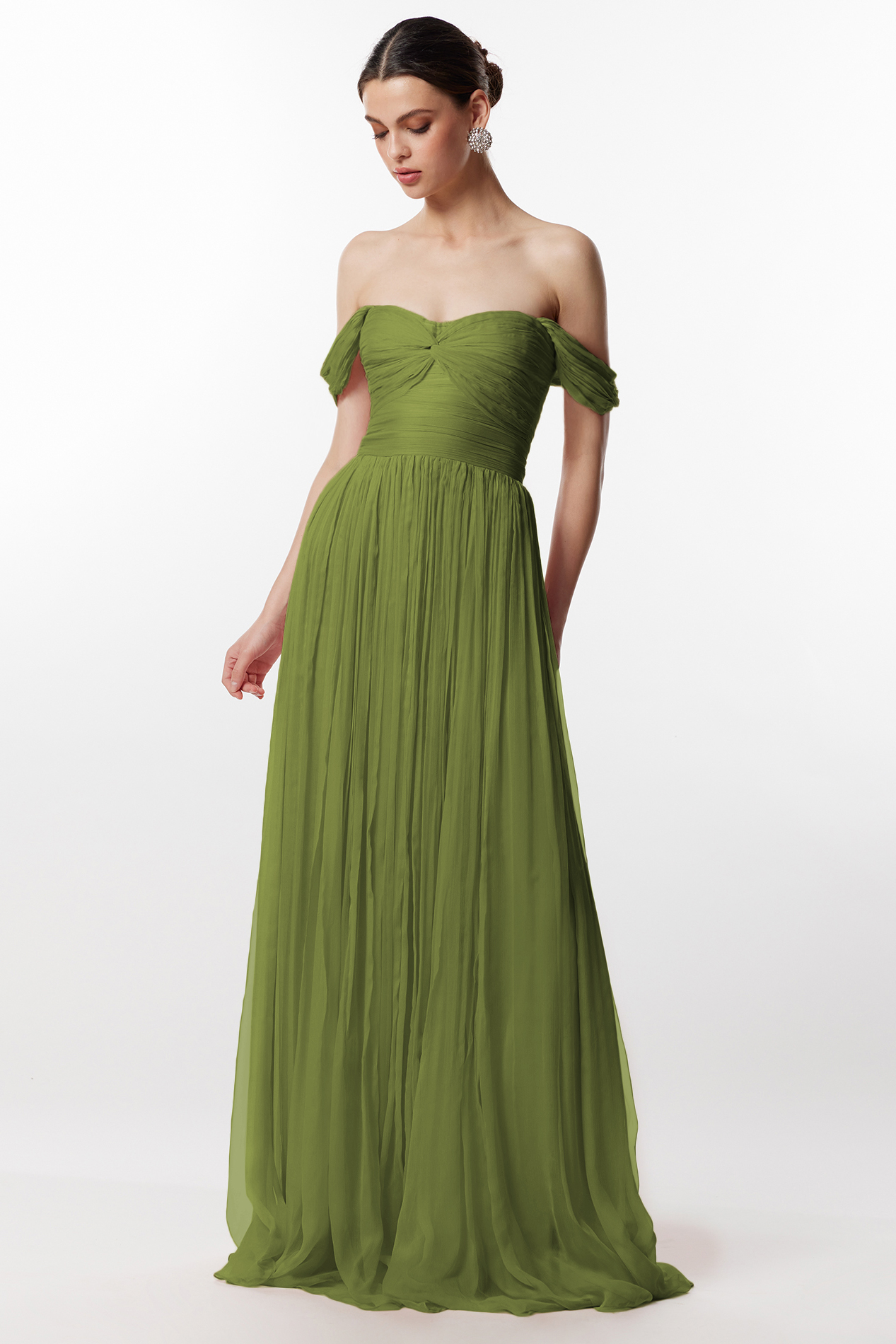 Matias olive green silk dress by Framboise