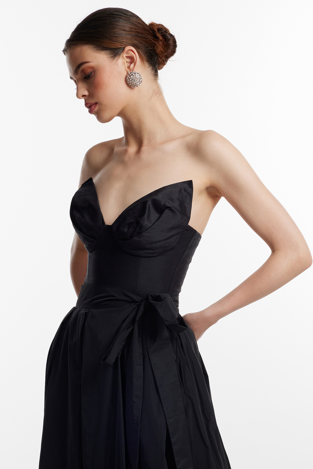 Olesea black shantung corset by Framboise