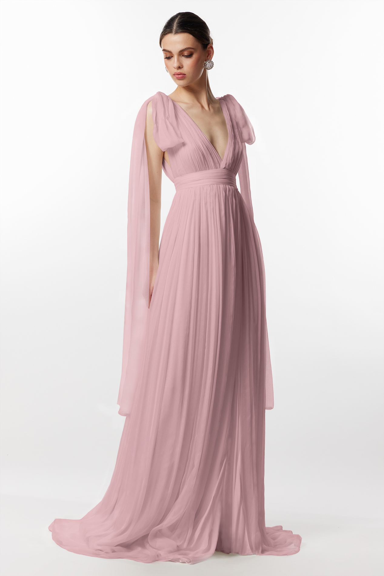 Reda dusty pink silk dress by Framboise