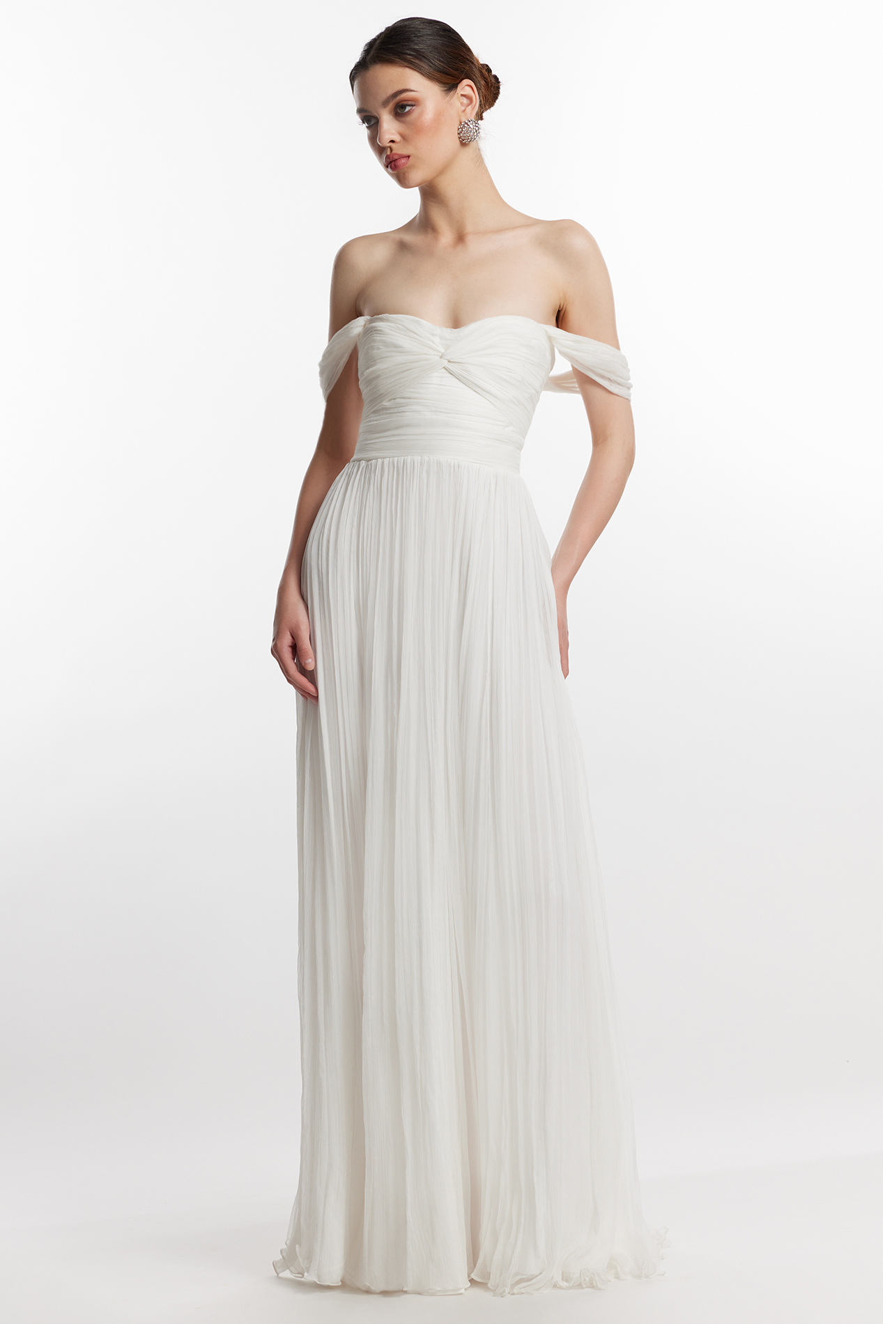 Roselyn white silk wedding dress by Framboise