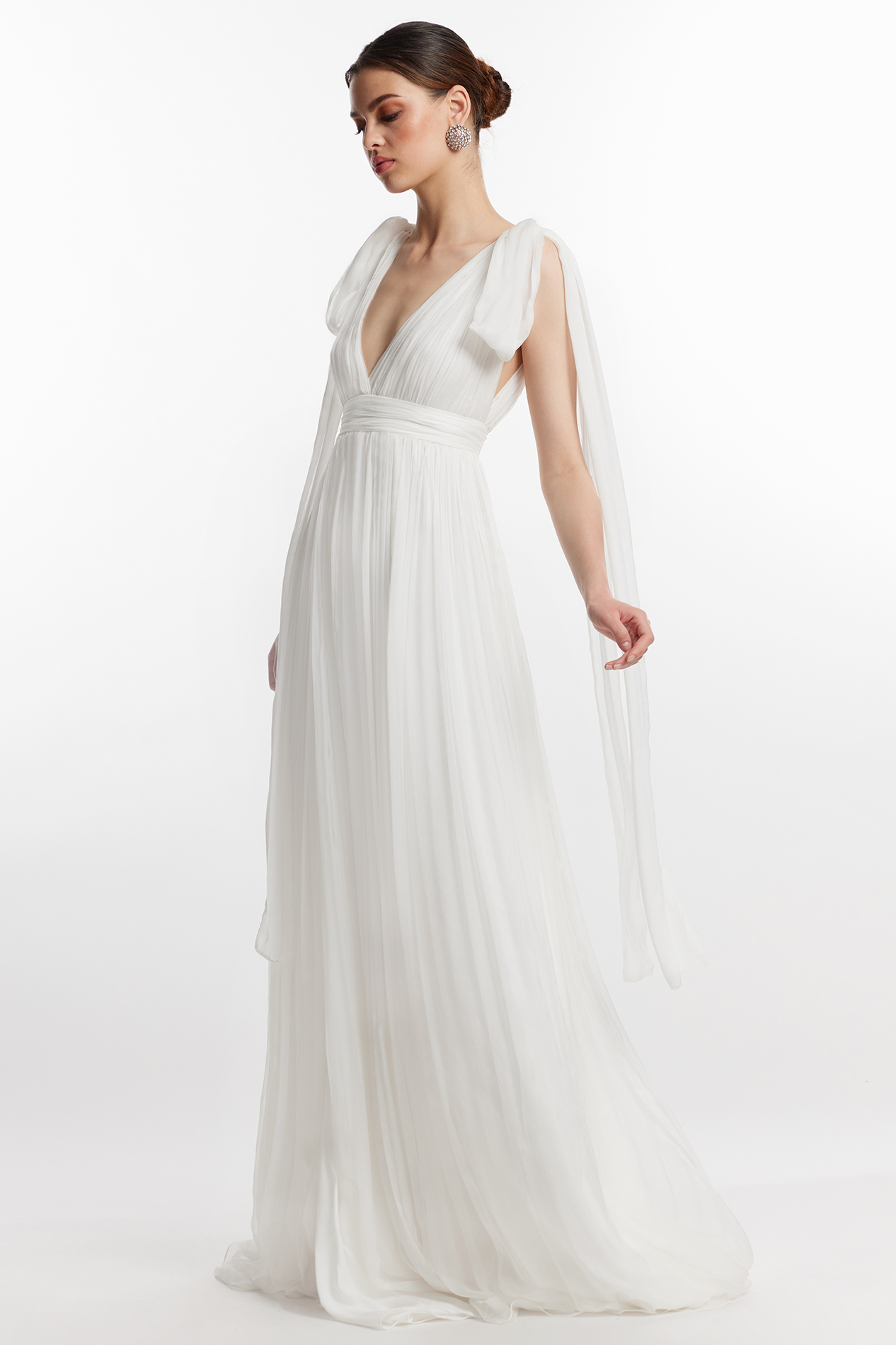 Savana white silk wedding dress by Framboise