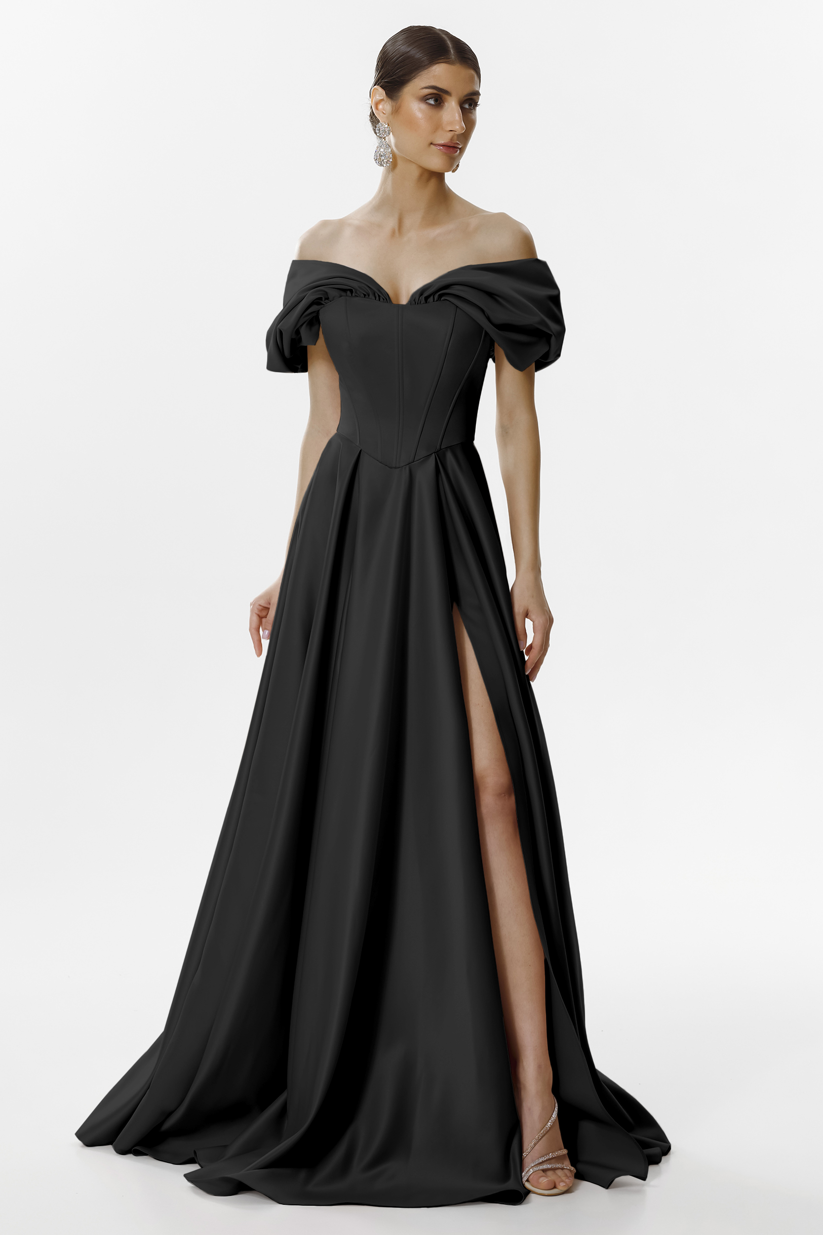 Adonis elegant long black dress by Framboise