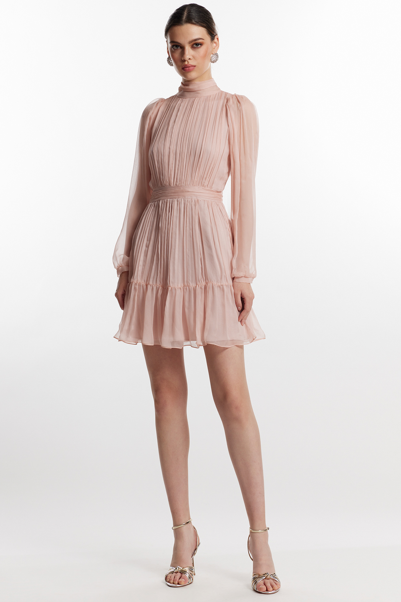 Alena elegant pink short dress by Framboise