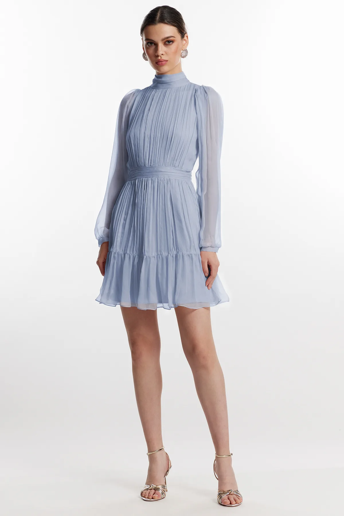 Calliope elegant blue short dress by Framboise