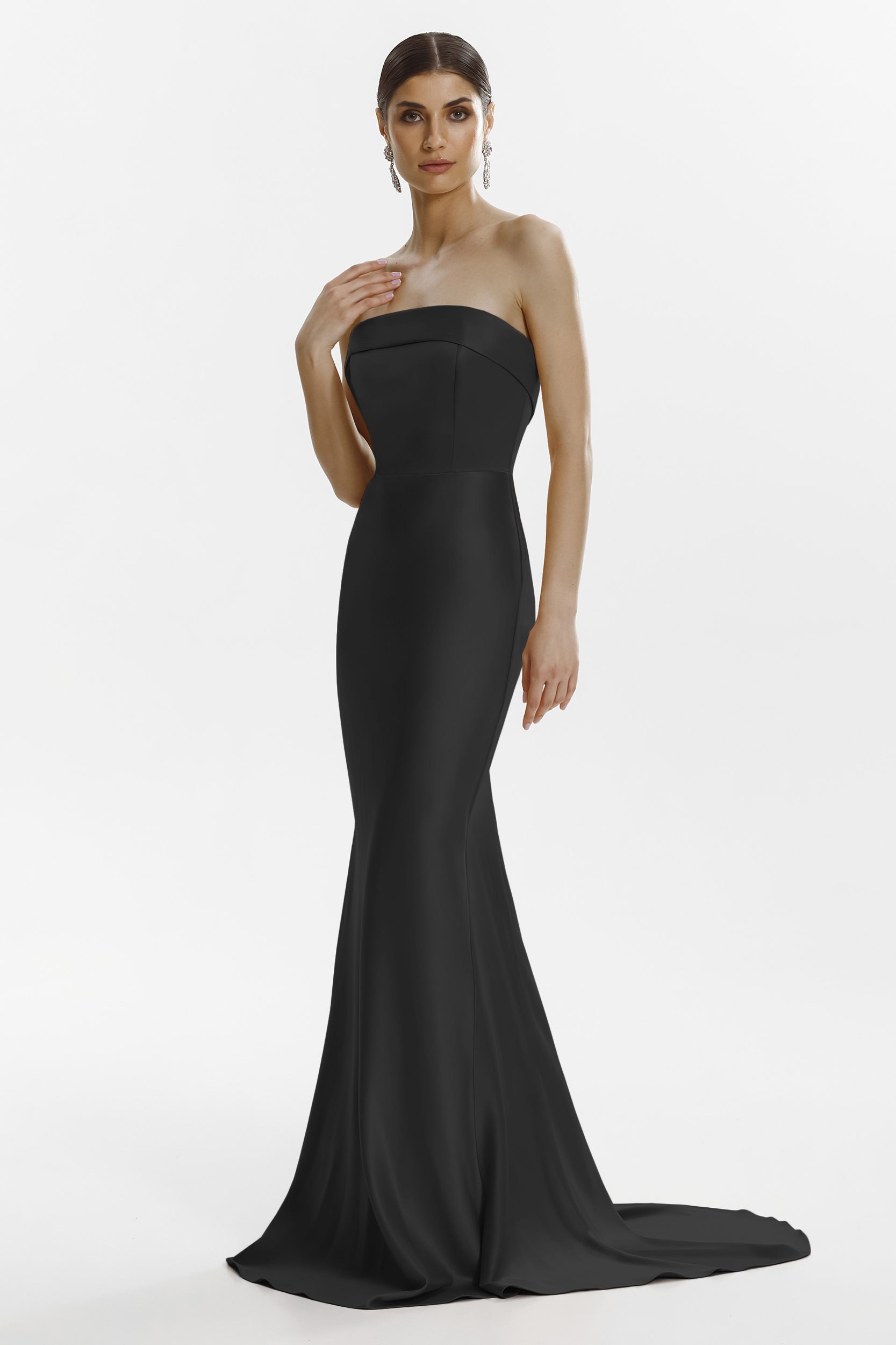 Dhara elegant long black dress by Framboise