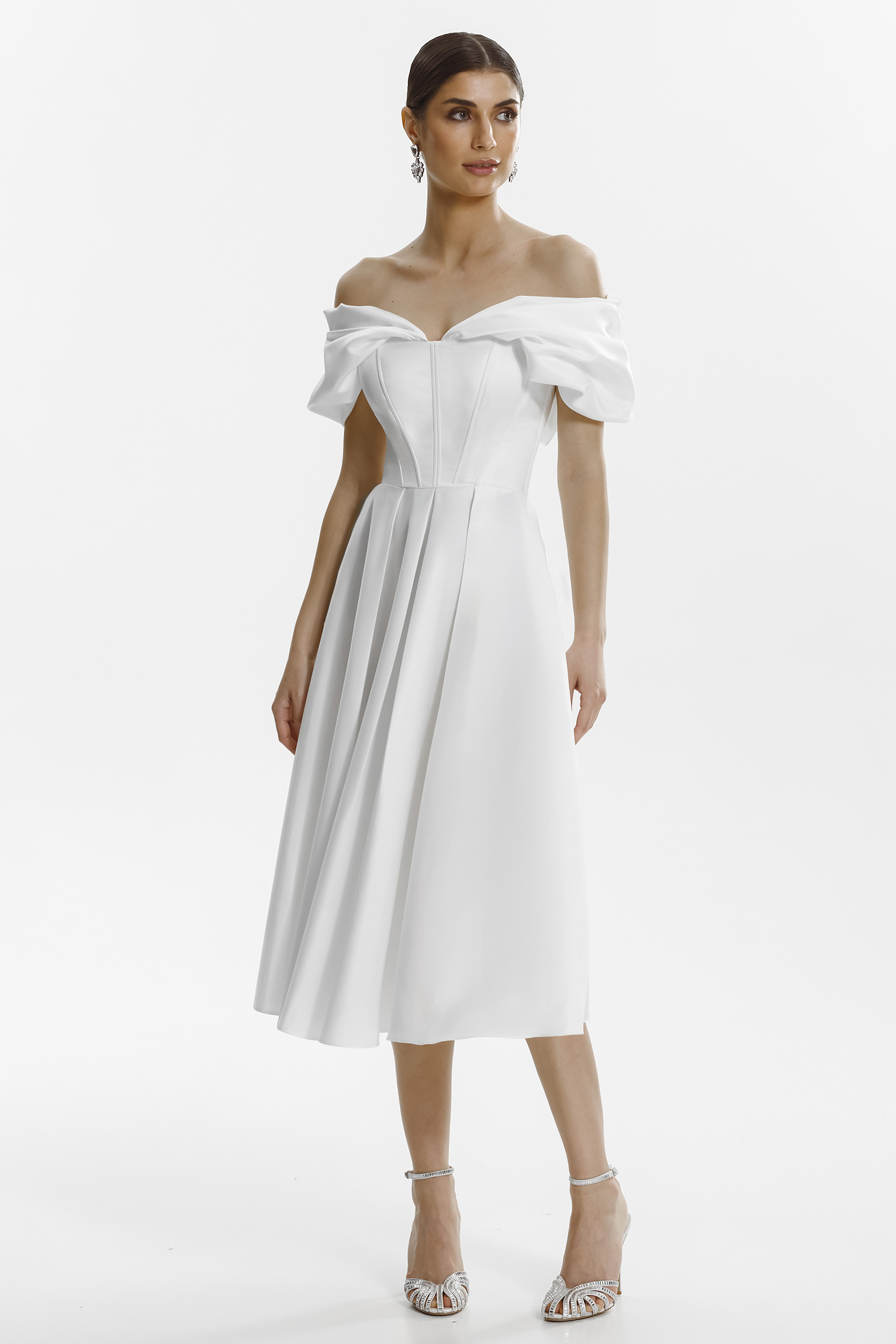 Glamo white midi dress by Framboise
