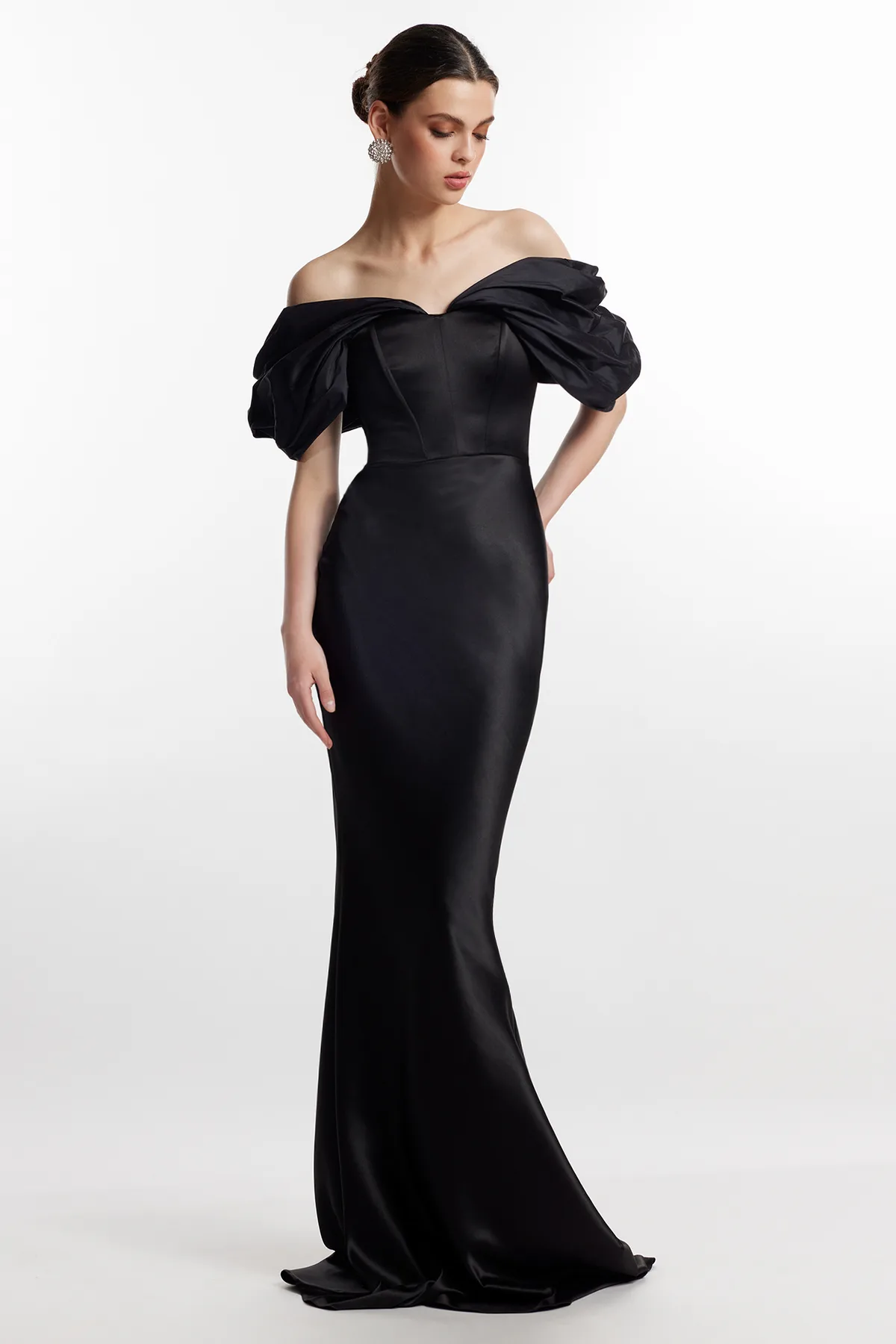 Kamari Long elegant black dress by Framboise