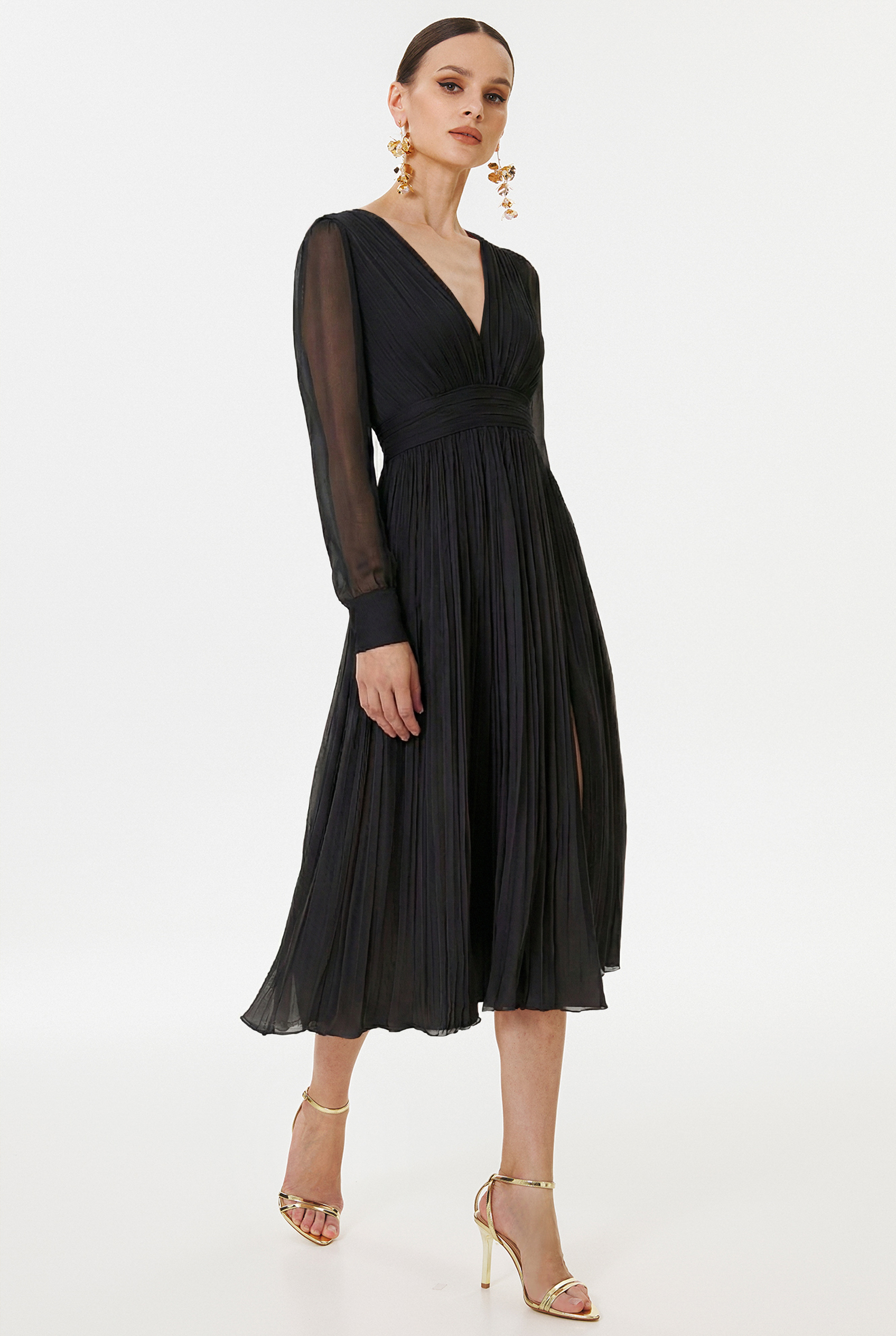 Rohan elegant black midi dress by Framboise
