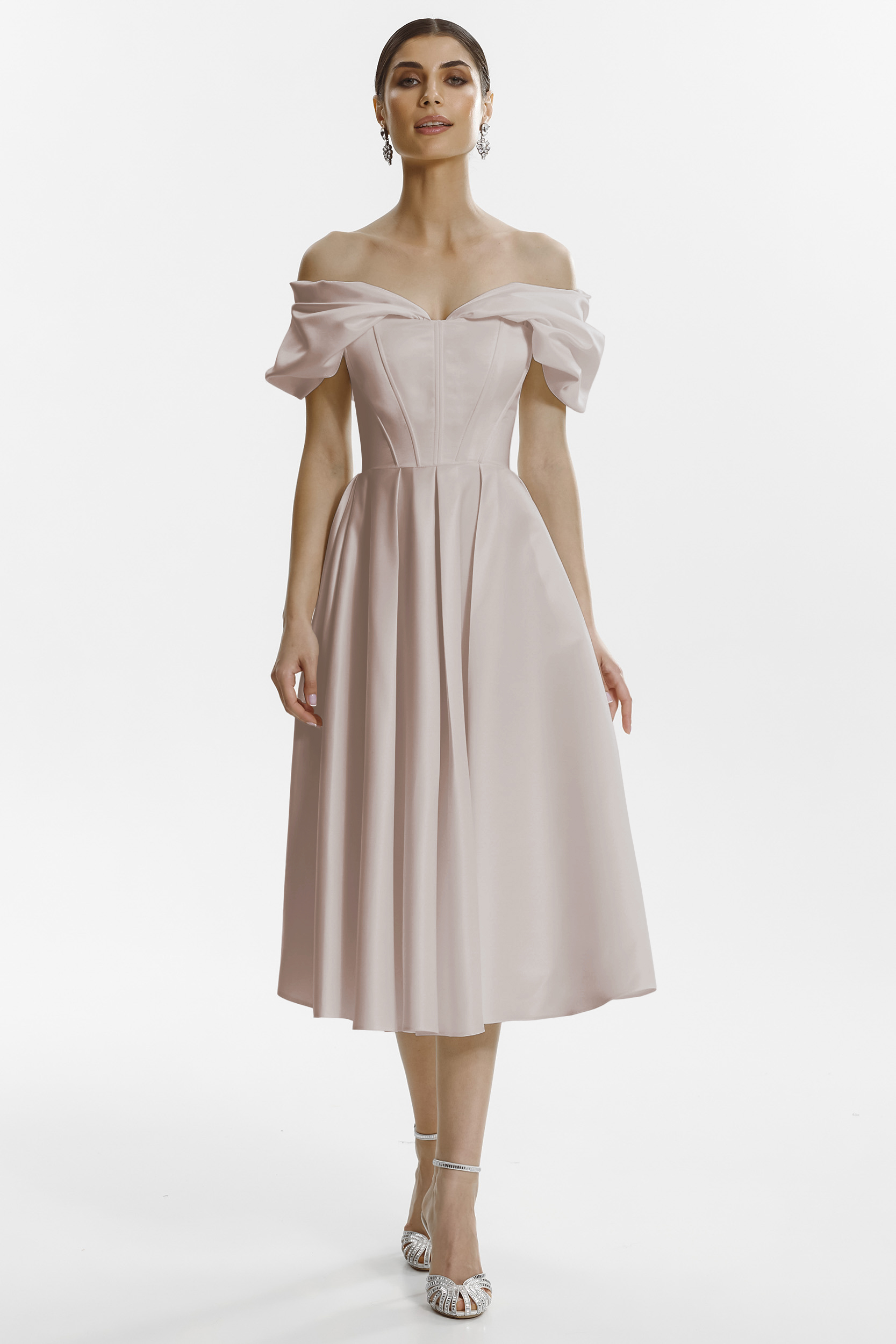 Saylor beige midi dress by Framboise