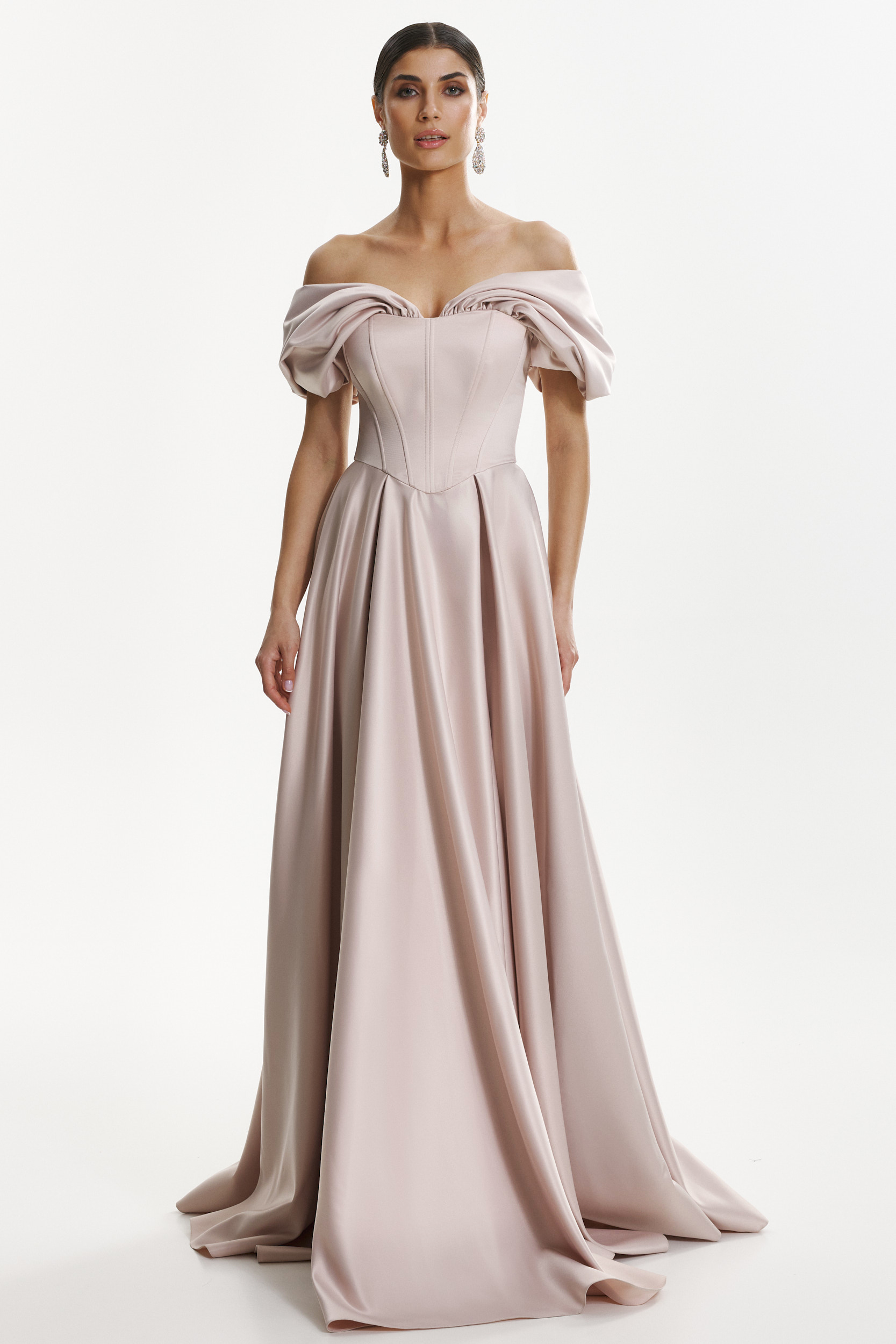 Wishes elegant long beige dress by Framboise