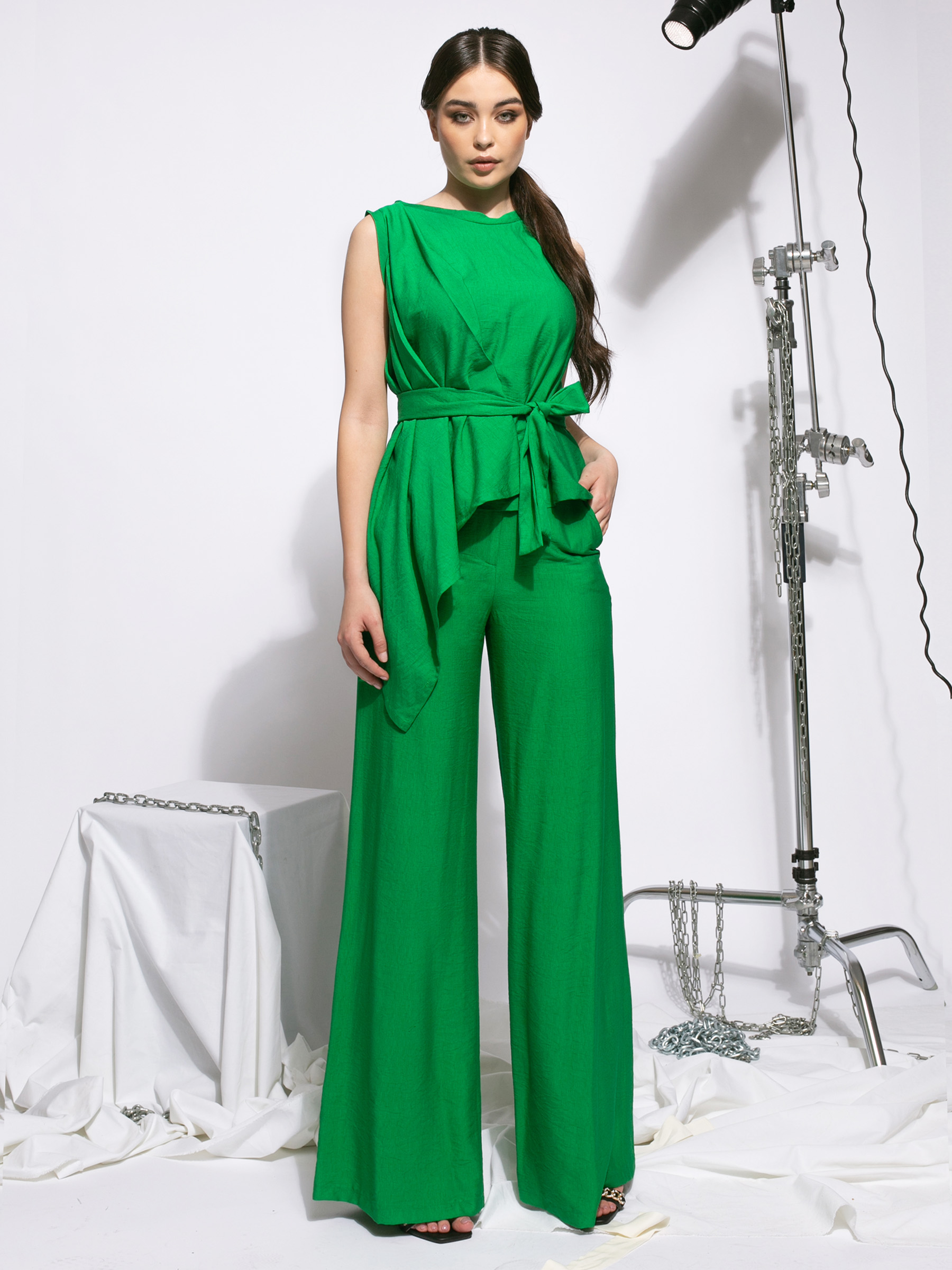 Pantaloni drepti din vascoza by Larisa Dragna