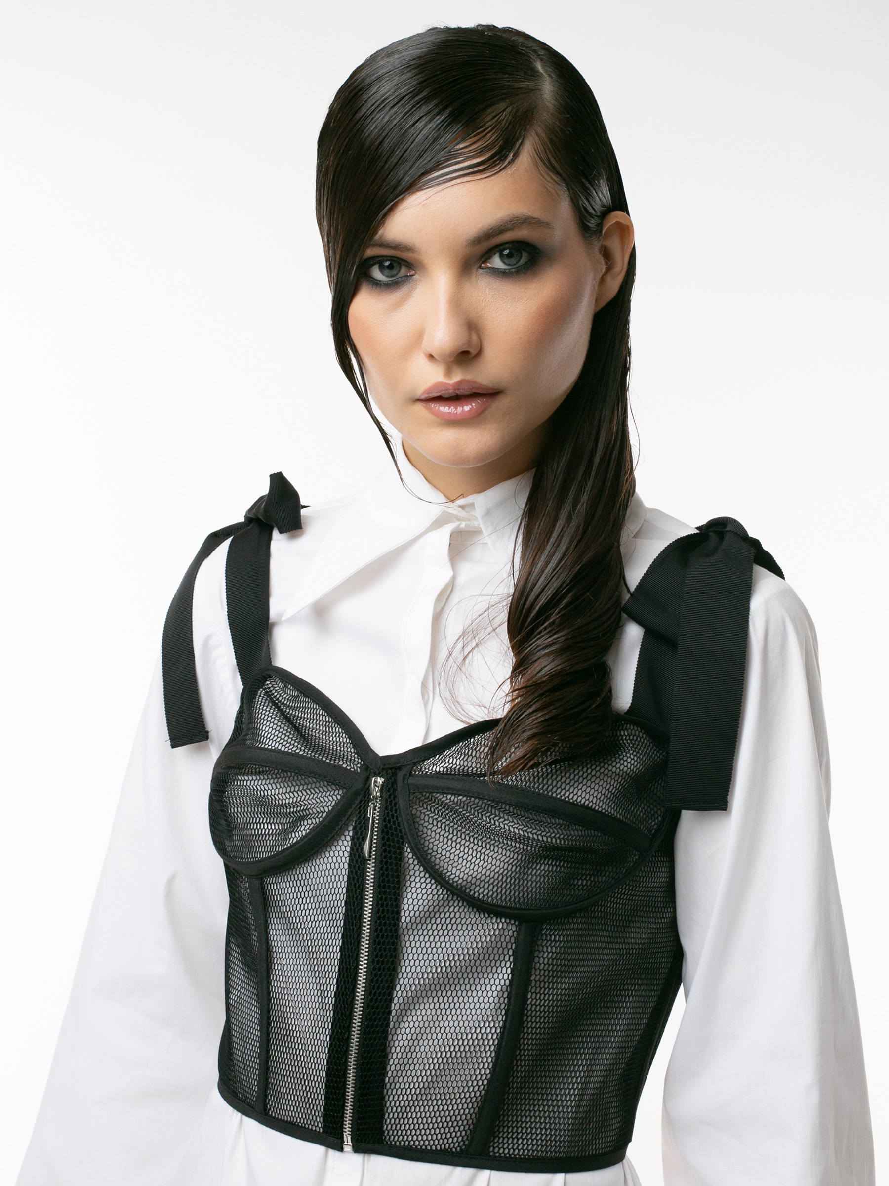 Corset negru din plasa by Larisa Dragna