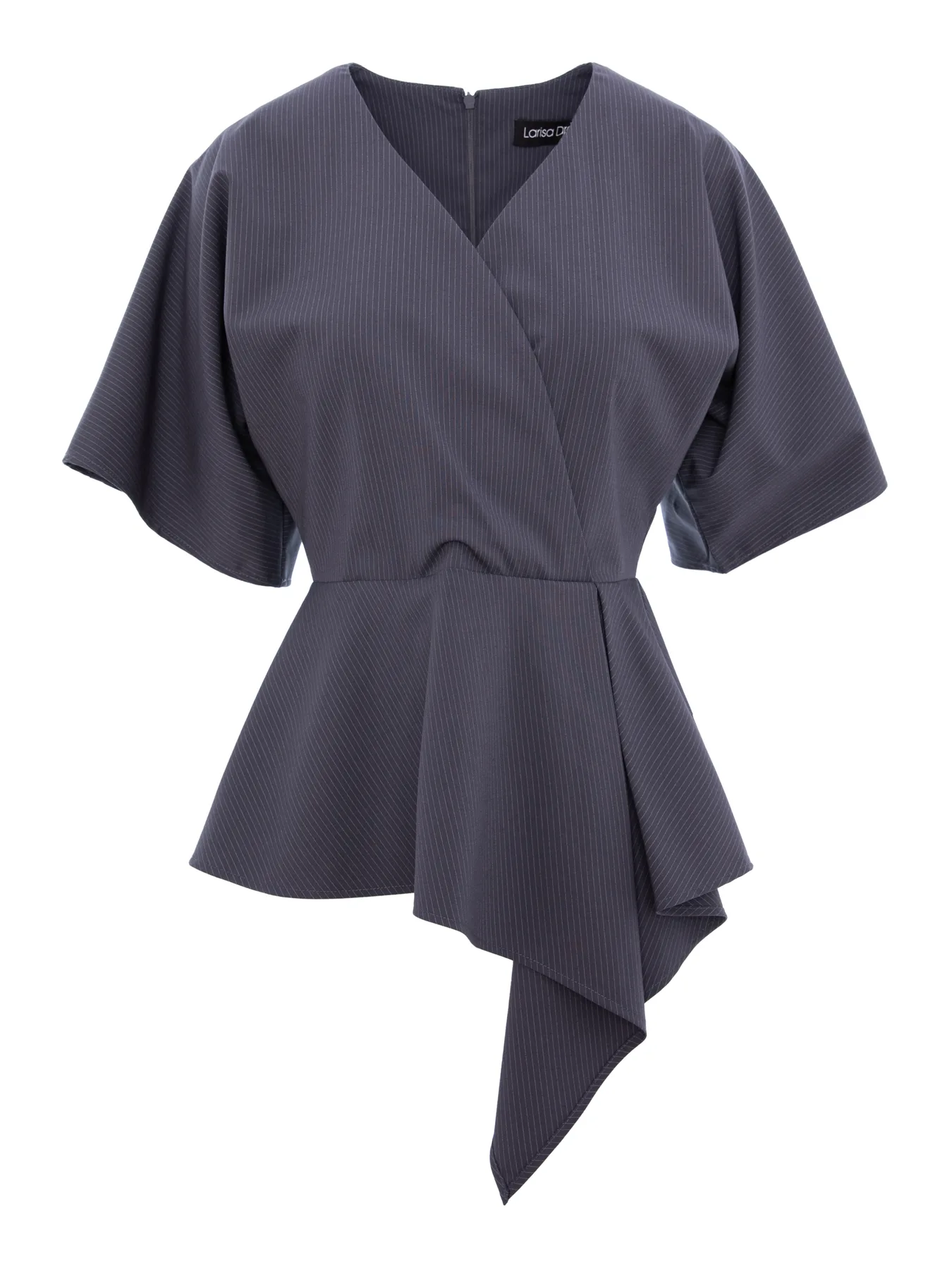 Bluza gri cu peplum si colt by Larisa Dragna