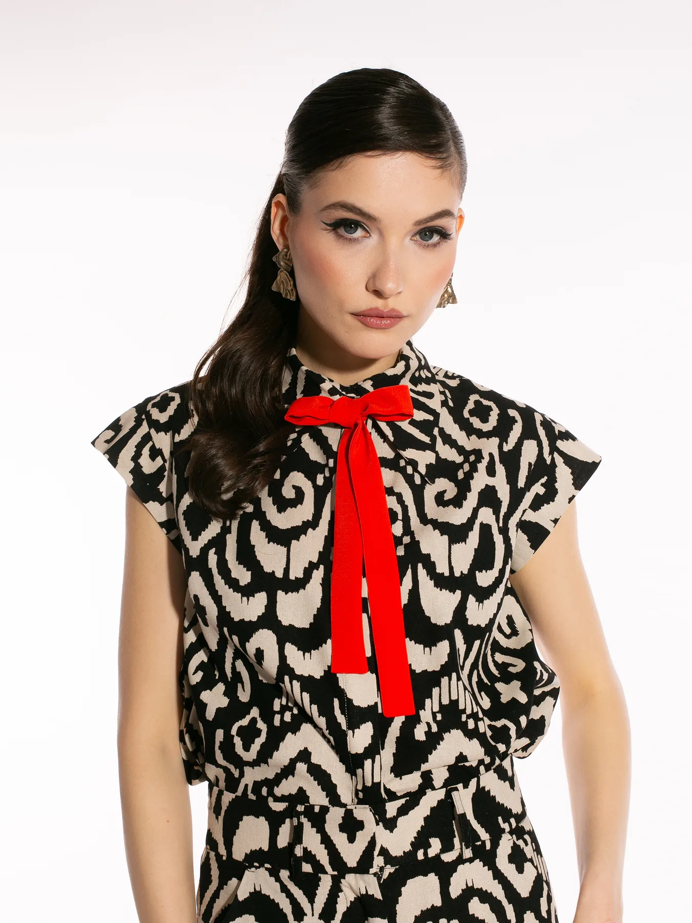 Cămașă din in cu print tribal by Larisa Dragna